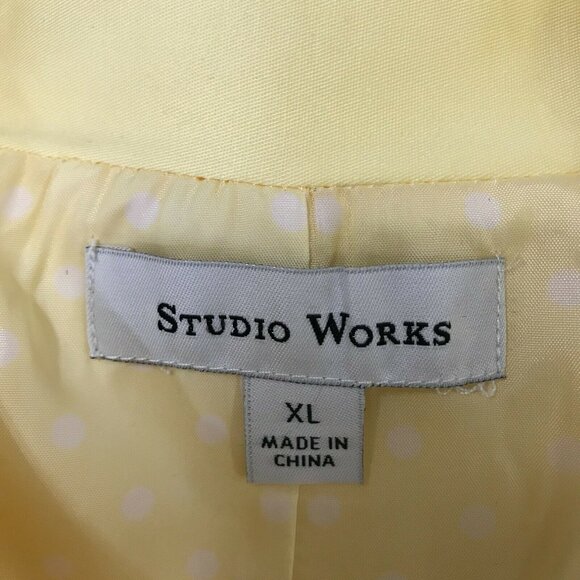 Studio Works Womens Long Sleeve Collared Front Zip Light Yellow Jacket Size XL - Picture 6 of 10